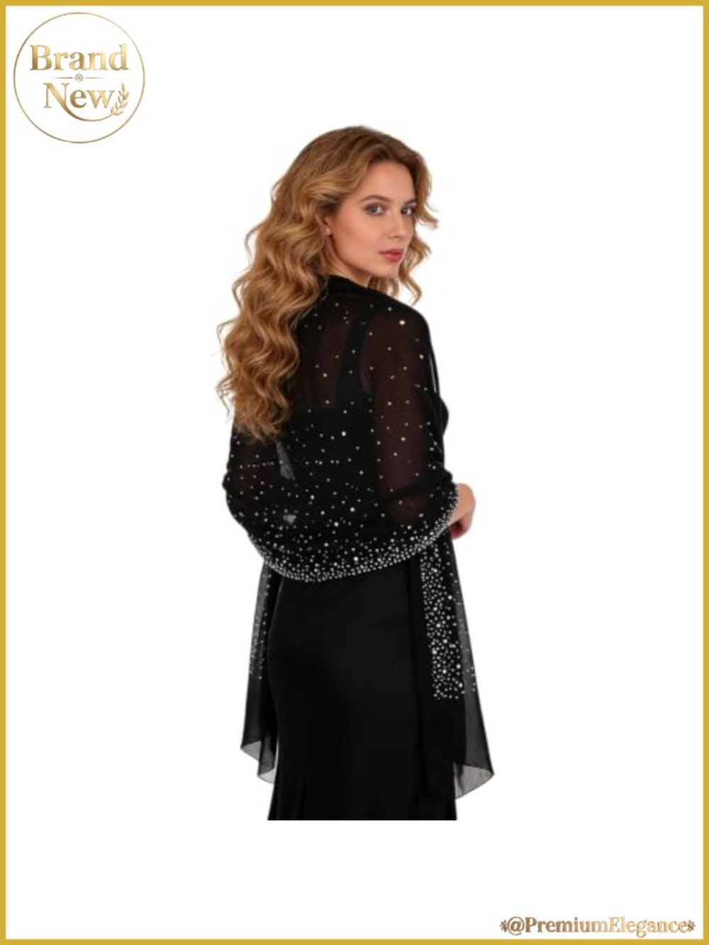 Rhinestone Shawl Wrap for Evening Dresses & Weddings